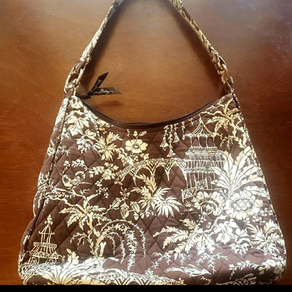 Vera Bradley medium shoulder bag Imperial Toile brown with cream pattern - Picture 5 of 5